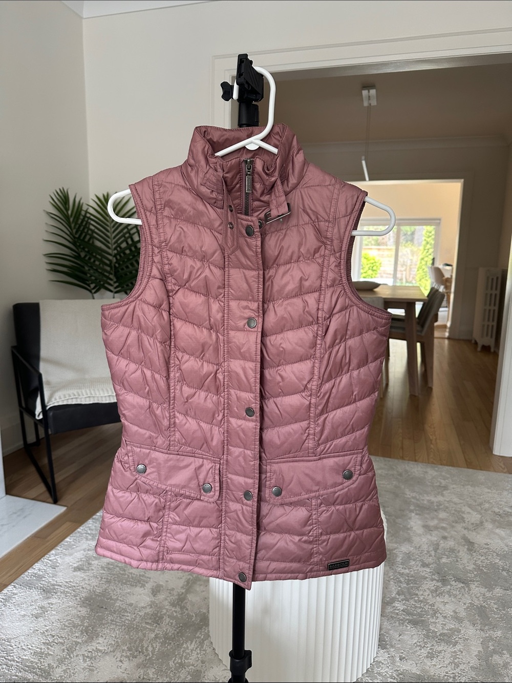 Barbour Quilted Sleeveless Vest in Dusty Rose